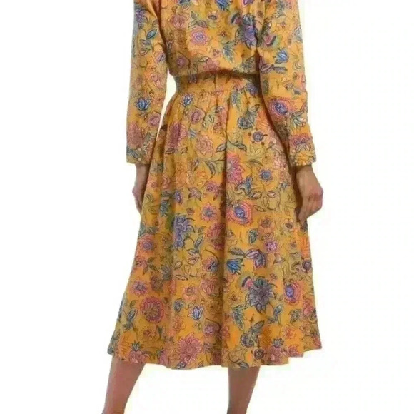 House of Harlow 1960 Cheyna Floral Bohemian Midi Dress Snap Buttons Pockets - Picture 2 of 2